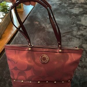 Coach Burgundy Shoulder Handbag